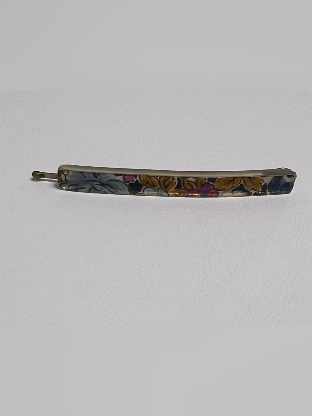 VTG Floral Cellulose Acetate Skinny Barrette Bobby Pin Retro 80’s